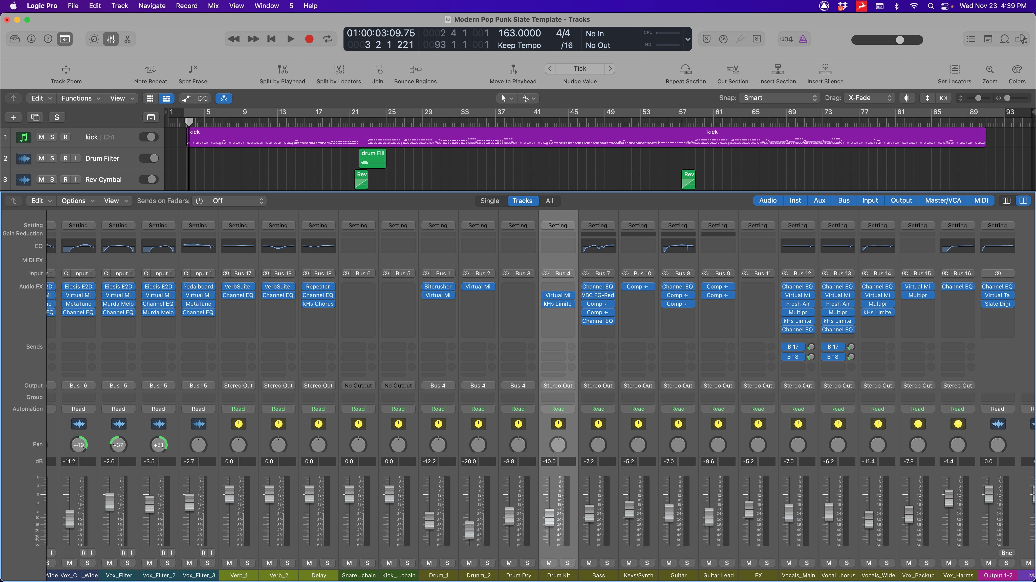 Modern Pop Punk Mix & Master DAW Template